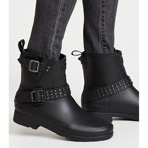 Hunter Original Refined Stud Biker Rain boots.